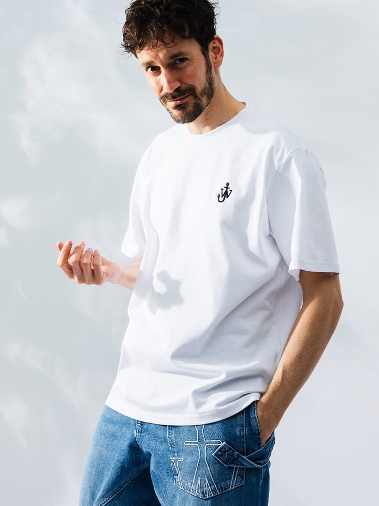 JW ANDERSON (ジェイダブリューアンダーソン) 綿100％ アンカーロゴ クルーネック 半袖 Tシャツ JWJT0257PG1510 メンズ