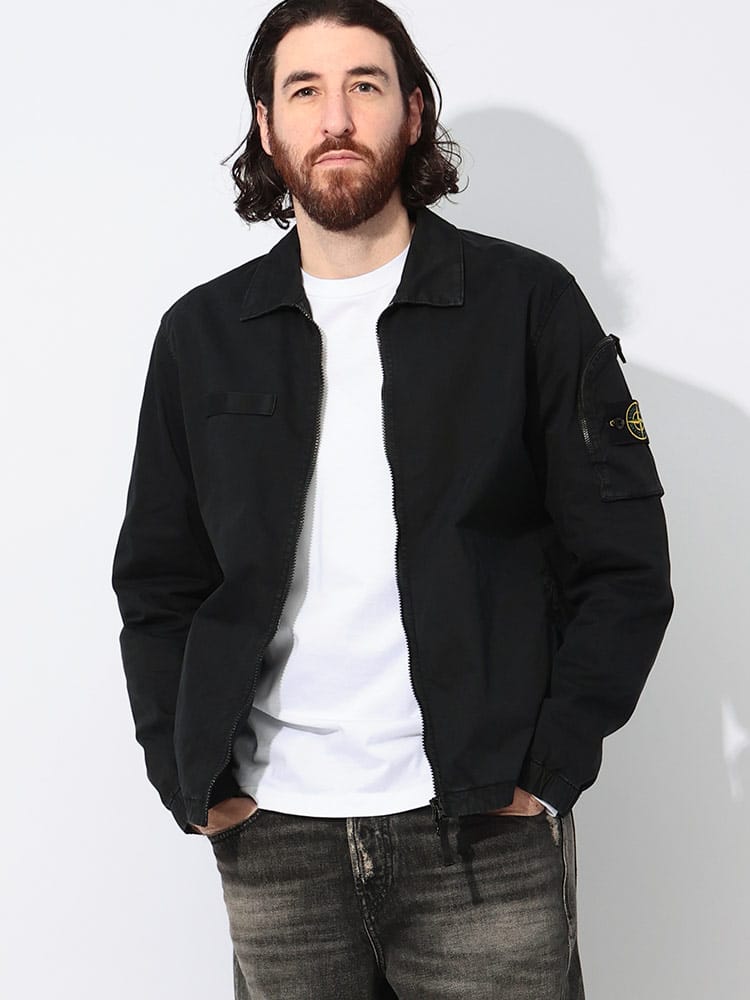 STONE ISLAND (ストーンアイランド) オーガニックストレッチツイルコットン オーバーシャツ ブルゾン SI1200003 メンズ