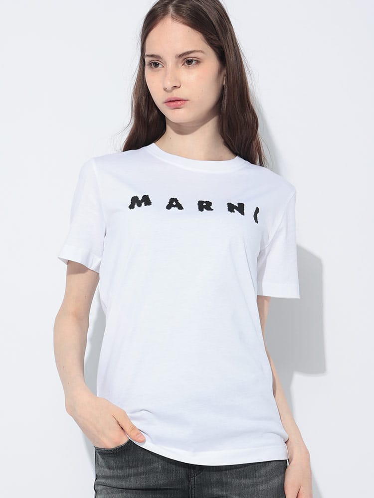 MARNI (マルニ) ロゴプリント クルーネック 半袖 Tシャツ 
