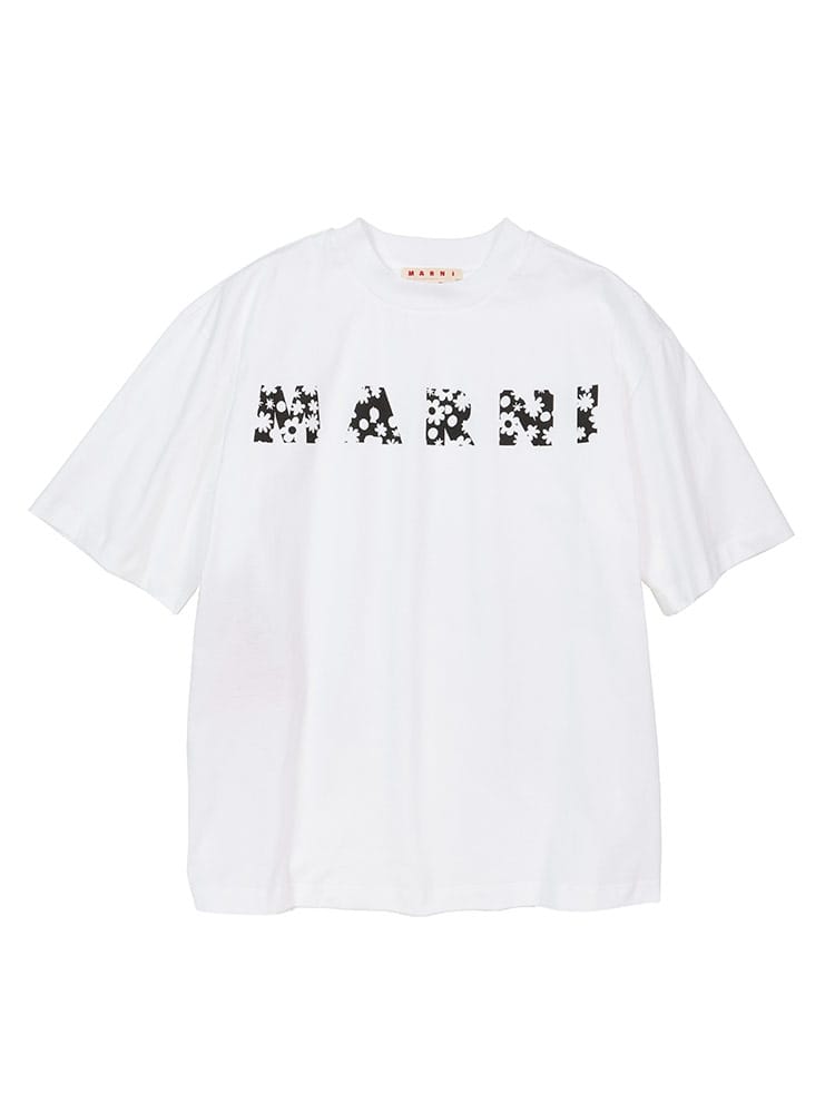 MARNI (マルニ) ロゴプリント クルーネック 半袖 Tシャツ Pop Fields 