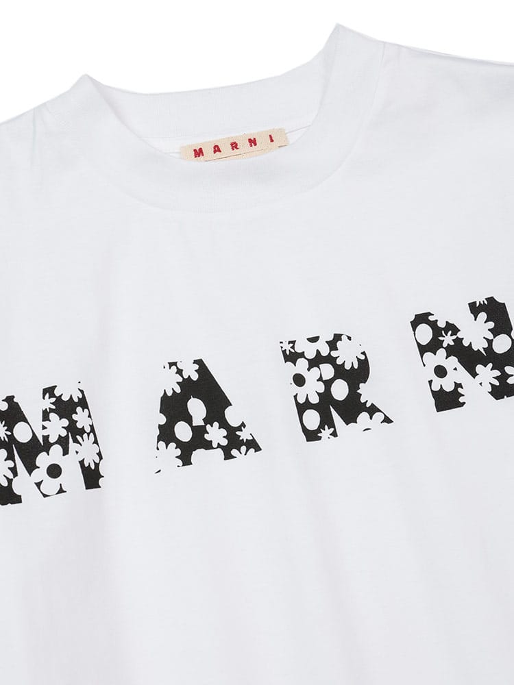 MARNI (マルニ) ロゴプリント クルーネック 半袖 Tシャツ Pop Fields 