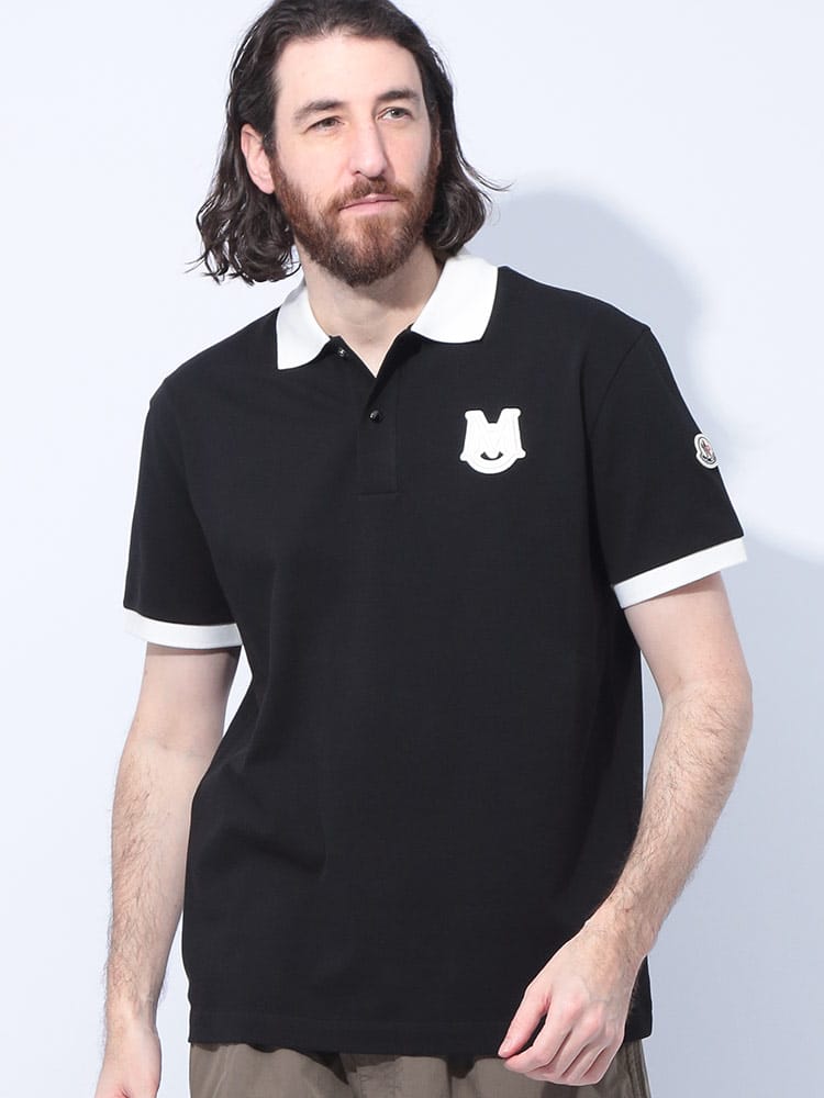 MONCLER (モンクレール) ロゴ 半袖 クレリック ポロシャツ MC8A0000589A16 メンズ