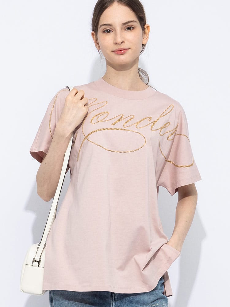 MONCLER (モンクレール) BIGロゴ クルーネック 半袖 Tシャツ MCL8C0000389AUO レディース