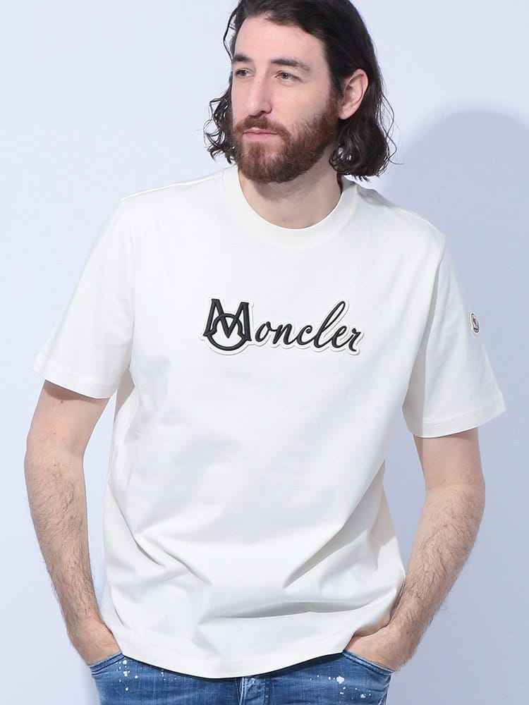 MONCLER (モンクレール) 刺繍ロゴ クルーネック 半袖 Tシャツ MC8C0001189AJS メンズ
