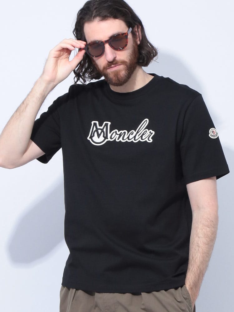 MONCLER (モンクレール) 刺繍ロゴ クルーネック 半袖 Tシャツ MC8C0001189AJS メンズ
