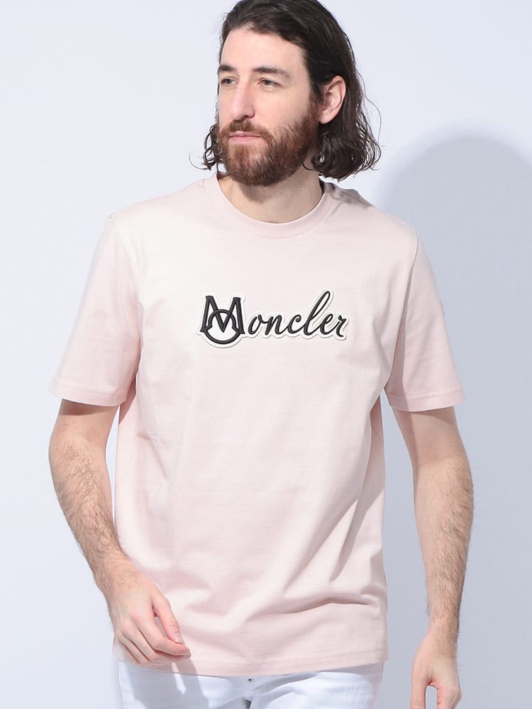 MONCLER (モンクレール) 刺繍ロゴ クルーネック 半袖 Tシャツ MC8C0001189AJS メンズ