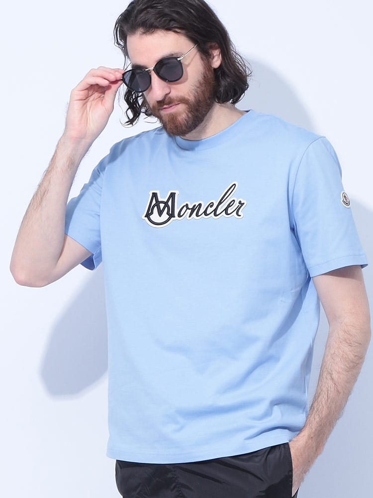 MONCLER (モンクレール) 刺繍ロゴ クルーネック 半袖 Tシャツ MC8C0001189AJS メンズ