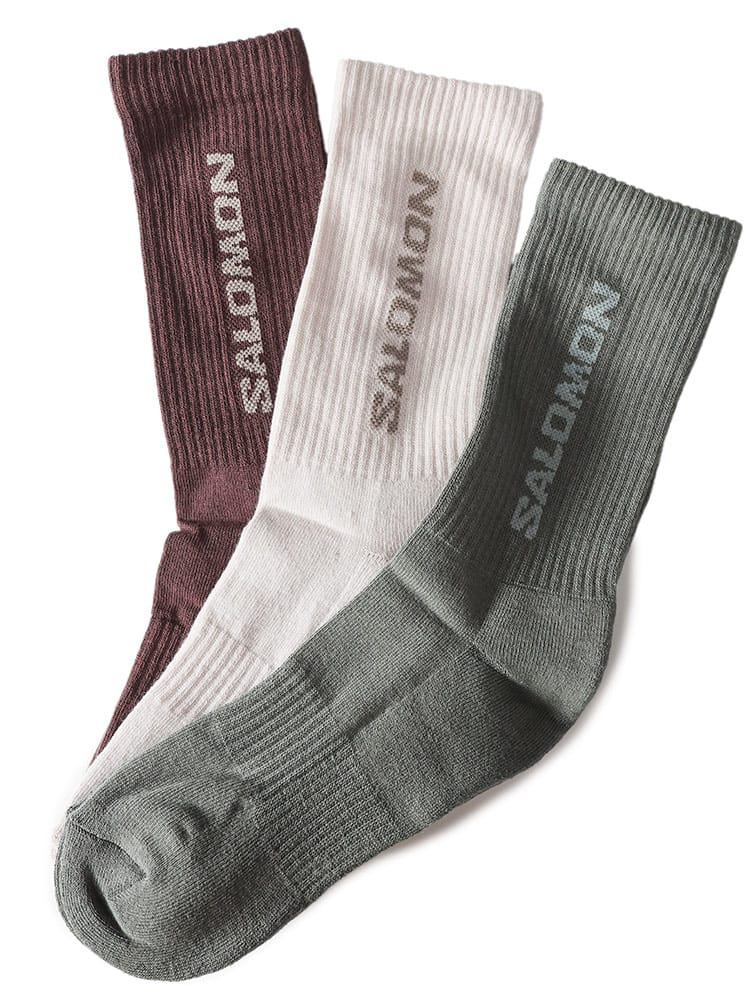 SALOMON (サロモン) ロゴ リブソックス 3足セット EVERYDAY CREW 3-PACK SOLC2628400 メンズ