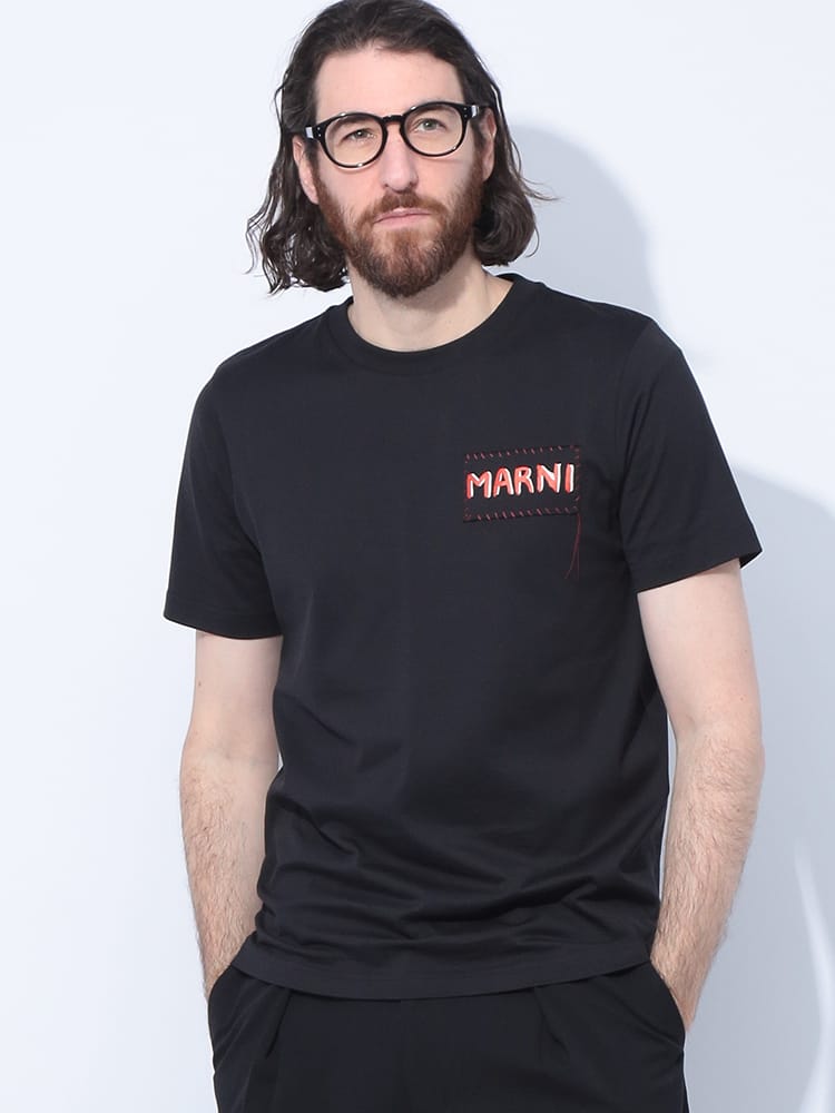 MARNI (マルニ) マルニパッチ クルーネック 半袖 Tシャツ MAHUMU0198X0 