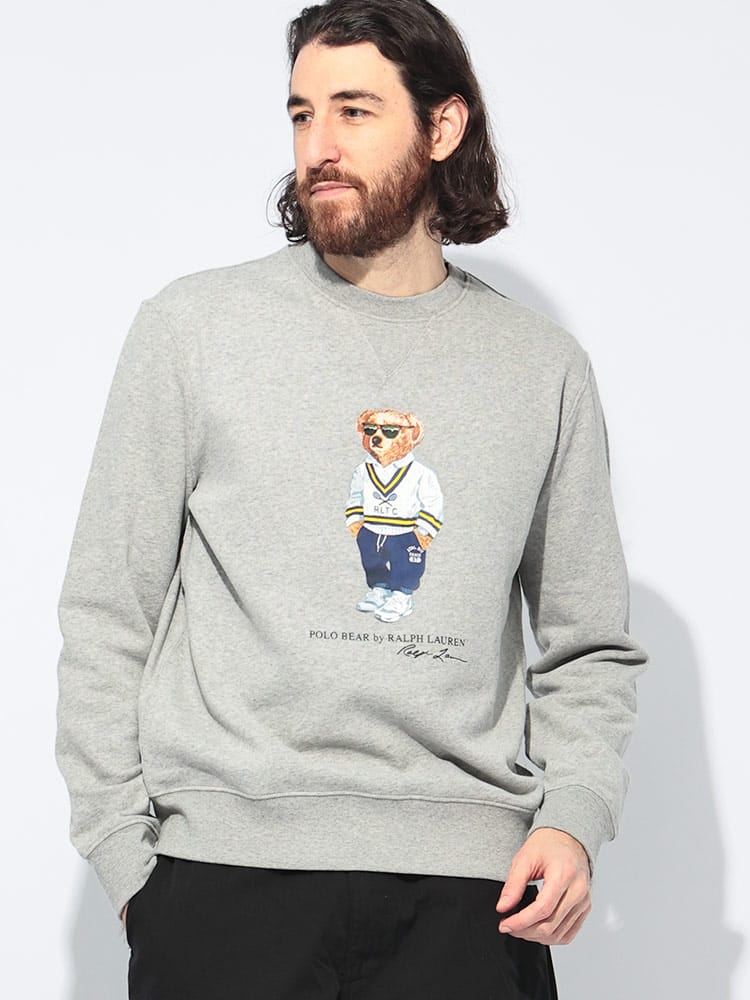 POLO RALPH LAUREN (ポロラルフローレン) サングラス ポロベア プリント クルーネック スウェット トレーナー RL710973145 メンズ