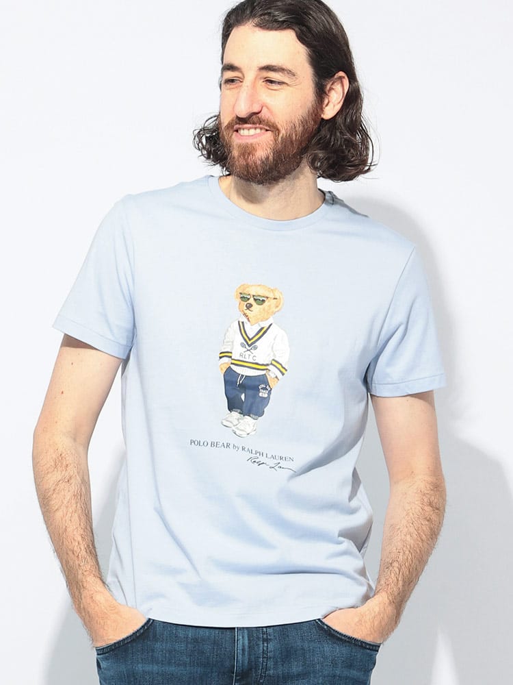 POLO RALPH LAUREN (ポロラルフローレン) サングラス ポロベア プリント クルーネック 半袖 Tシャツ RL710673137 メンズ