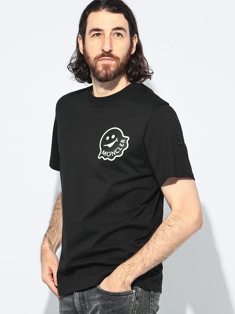 MONCLER (モンクレール) オバケワッペン ブランドロゴ クルーネック Tシャツ MC8C0001889AJS メンズ