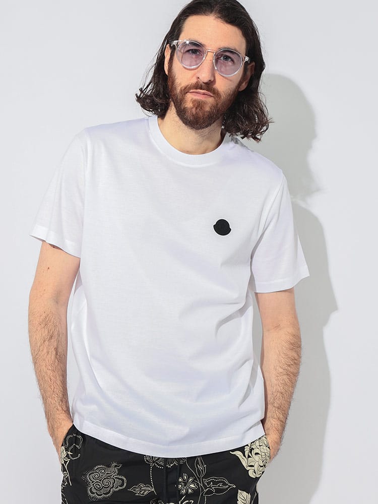 MONCLER (モンクレール) バック縦ロゴ クルーネック 半袖 Tシャツ メンズ