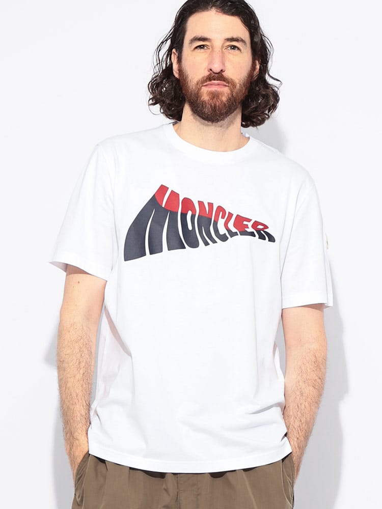 MONCLER (モンクレール) グラフィックロゴ クルーネック 半袖 Tシャツ メンズ