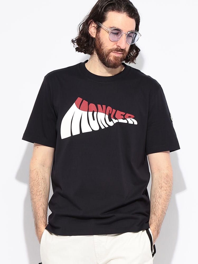 MONCLER (モンクレール) グラフィックロゴ クルーネック 半袖 Tシャツ メンズ