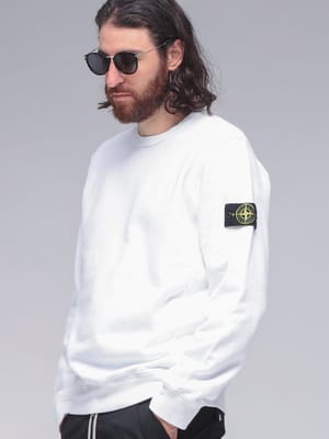 STONE ISLAND (ストーンアイランド) レギュラーフィット 裏起毛スウェット トレーナー SI6100028S0A20 メンズ