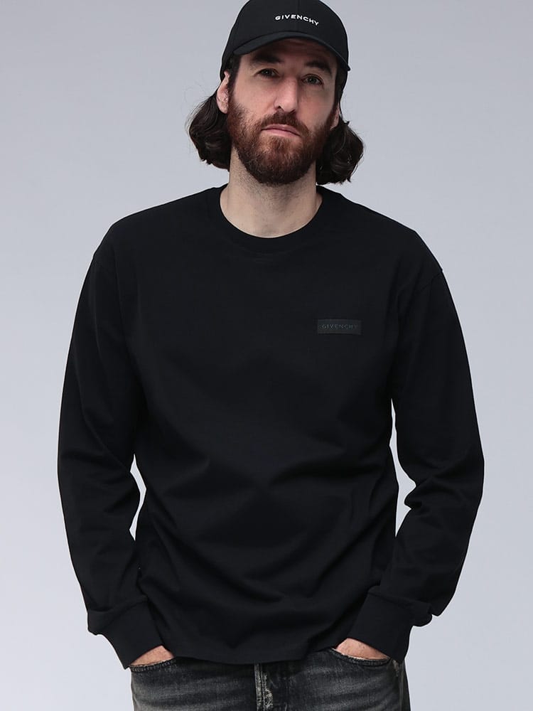 GIVENCHY (ジバンシィ) ロゴパッチ クルーネック 長袖 Tシャツ GVBM71MH3YRP メンズ