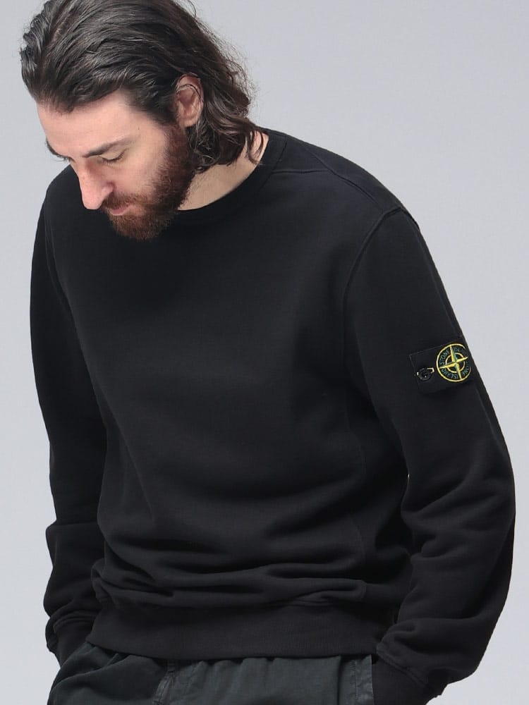 STONE ISLAND (ストーンアイランド) 袖ロゴ 裏起毛 スウェット クルー 