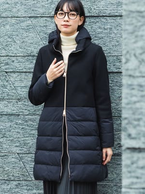HERNO (ヘルノ) ウール 切り替え フルジップ ダウンコート HRLPI002118D レディース