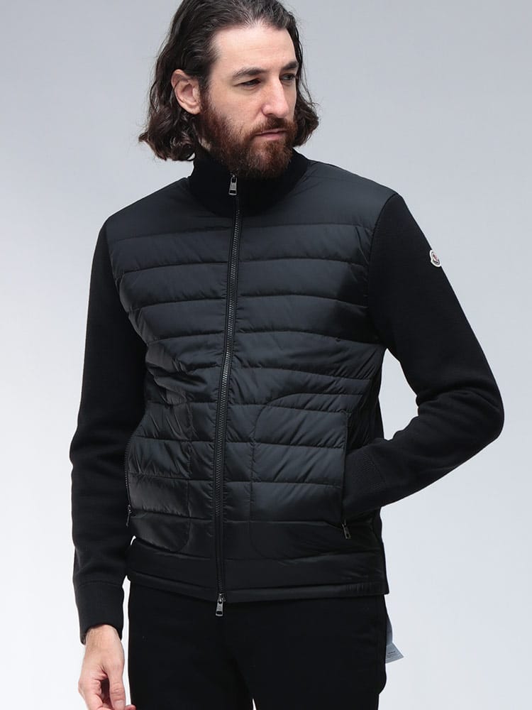 MONCLER (モンクレール) ハイネック ハーフニットダウンブルゾン 