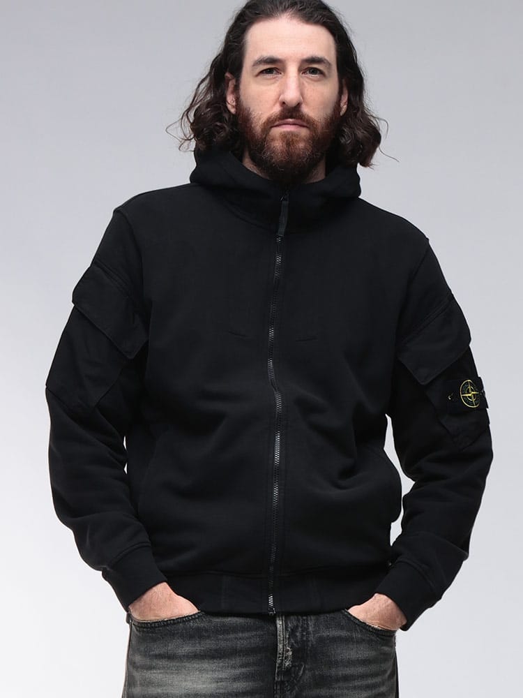 STONE ISLAND (ストーンアイランド) 腕ポケット フルジップパーカー 