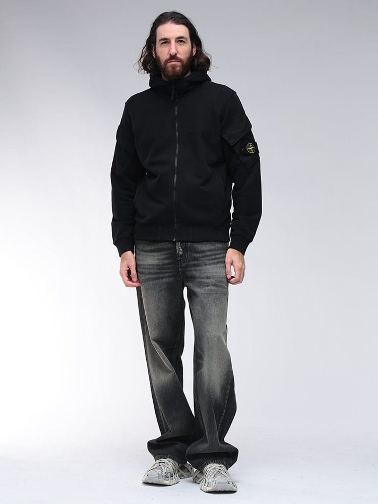 STONE ISLAND (ストーンアイランド) 腕ポケット フルジップパーカー 