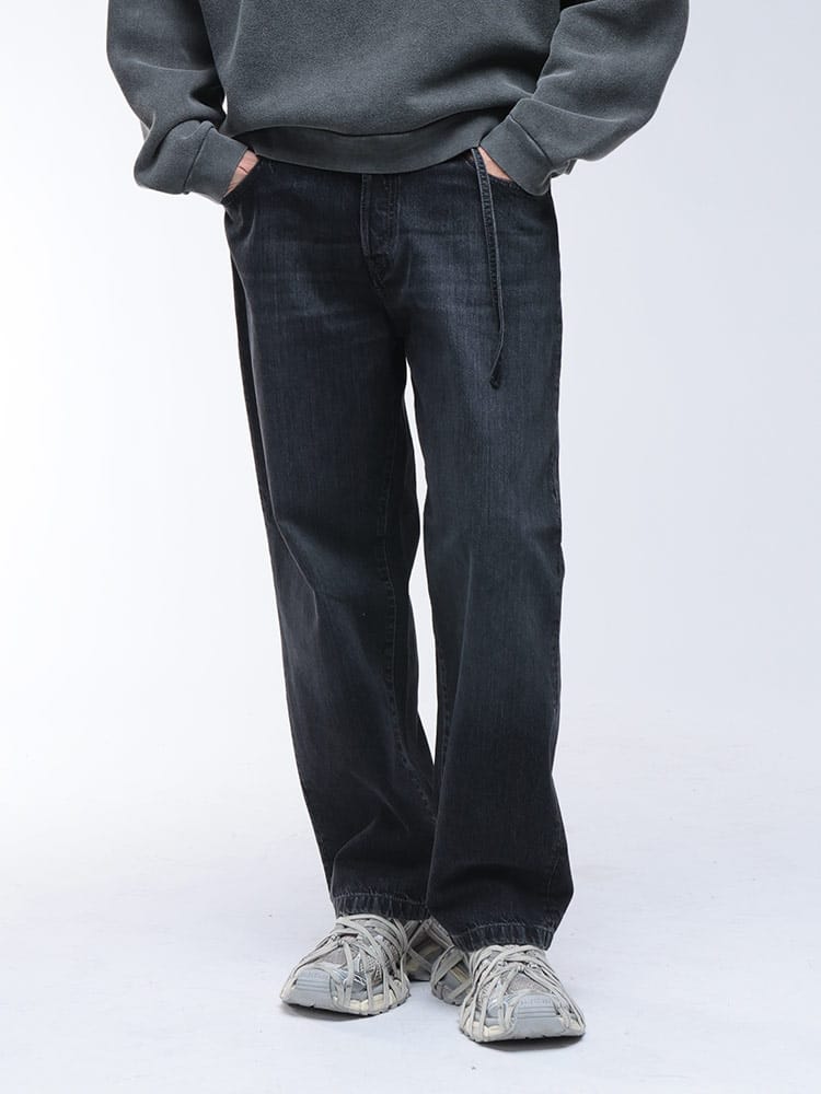 Acne Studios (アクネストゥディオズ) ボタンフライ ウエストベルト ルーズ ジーンズ 1991 TOJ ACC00067 メンズ