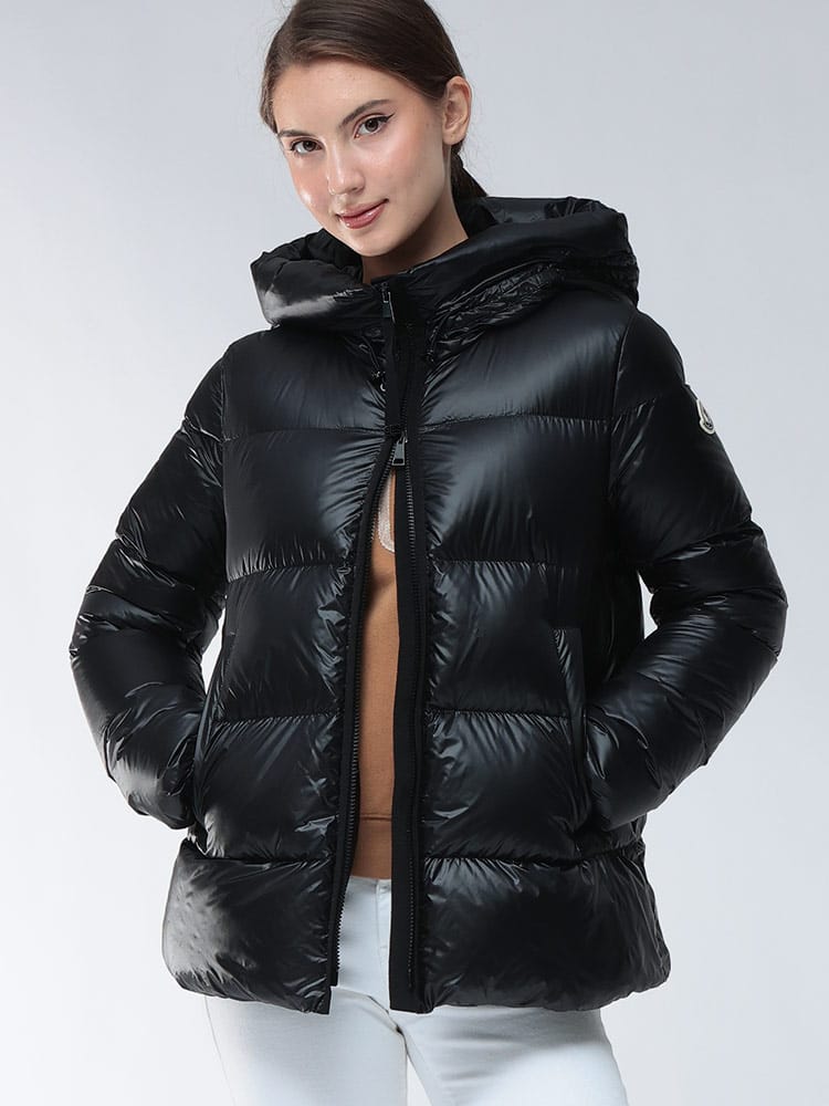 MONCLER (モンクレール) ナイロン フルジップ フレア ショート ダウン 