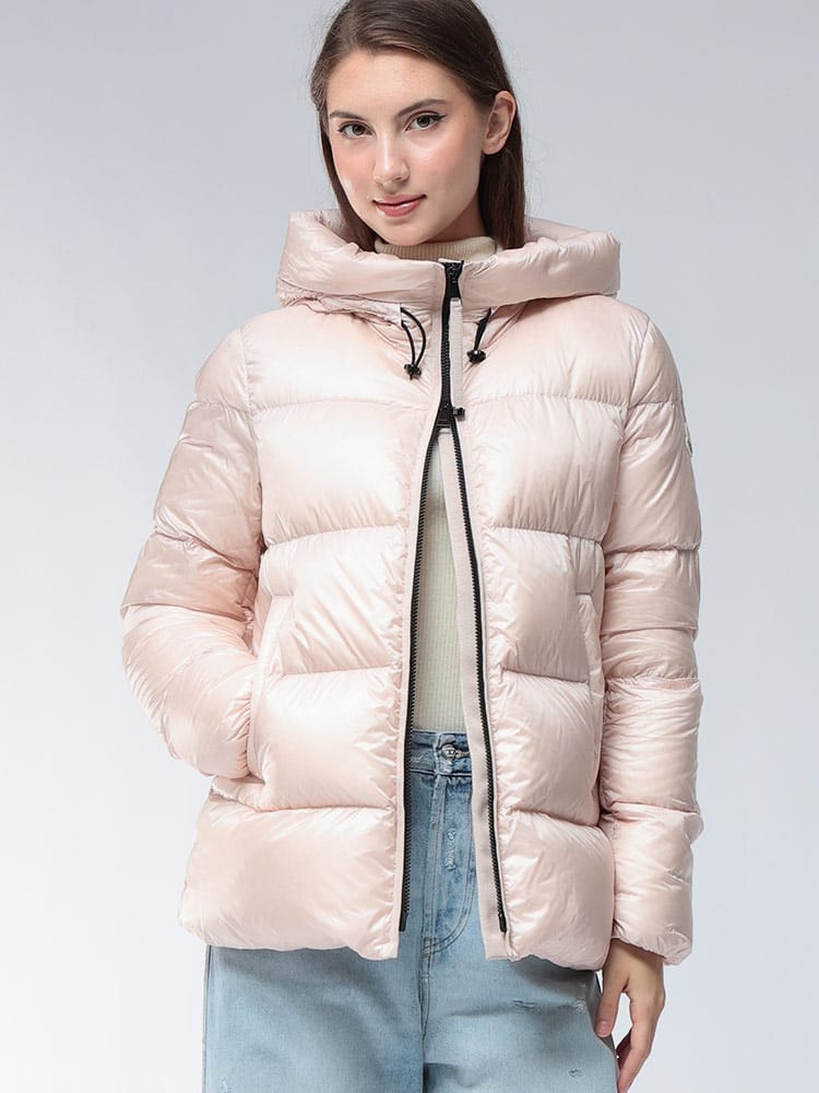 MONCLER (モンクレール) ナイロン フルジップ フレア ショート ダウン 