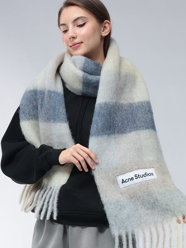 Acne Studios (アクネストゥディオズ) モヘヤ混 チェック柄 マフラー ACLCA0084 レディース