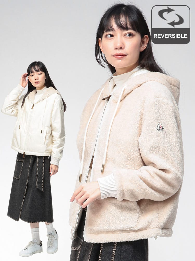 MONCLER (モンクレール) リバーシブル フルジップ ボアジャケット MCL8G0001689AOF レディース