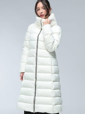 HERNO (ヘルノ) ロゴ ファーカラー フルジップ ロング丈 ダウンコート HRLPI002071D レディース