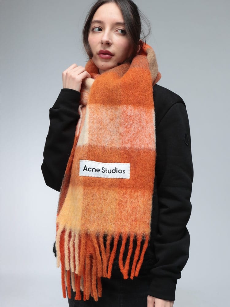 Acne Studios (アクネストゥディオズ) ロゴ モヘヤ混 チェック柄 