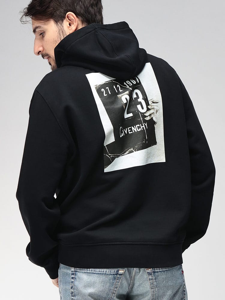 GIVENCHY (ジバンシィ) ロゴ バック プリント スウェット ポケット プルオーバー パーカー GVBMJ0NH3YSM メンズ