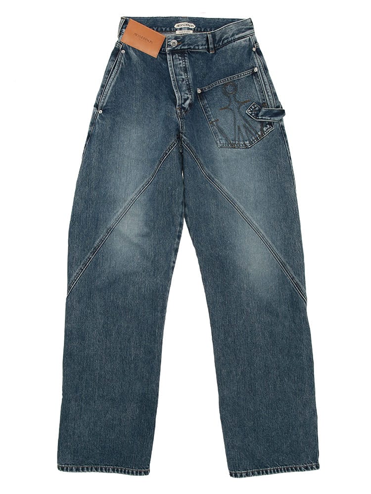 JW ANDERSON (ジェイダブリューアンダーソン) ロゴ デニム 変形デザイン ボタンフライ ジーンズ twisted workwear JWDT0126PG1849 メンズ