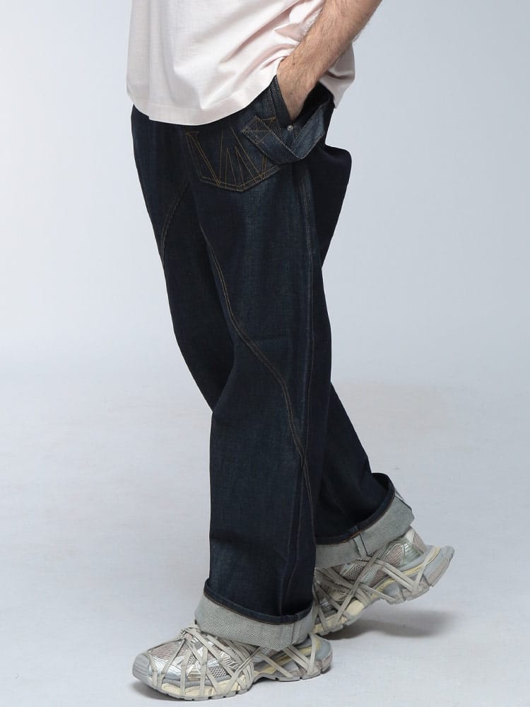 JW ANDERSON (ジェイダブリューアンダーソン) ロゴ デニム 変形デザイン ボタンフライ ジーンズ twisted workwear JWDT0126PG1930 メンズ