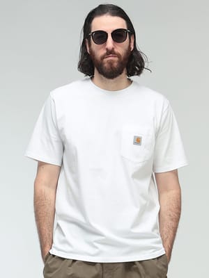 carhartt WIP (カーハートワークインプログレス) ロゴ ポケT クルーネック 半袖 コットン Tシャツ CARI030434 メンズ