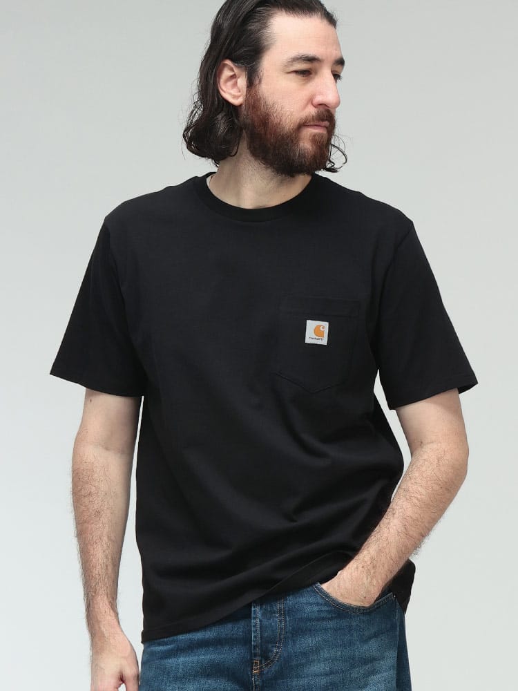carhartt WIP (カーハートワークインプログレス) ロゴ ポケT クルーネック 半袖 コットン Tシャツ CARI030434 メンズ