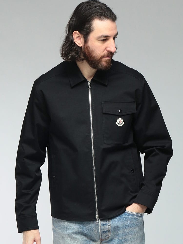 MONCLER (モンクレール) メンズ ジャケット ロゴ ワンポイント フルジップ シャツジャケット MC2F0002357448