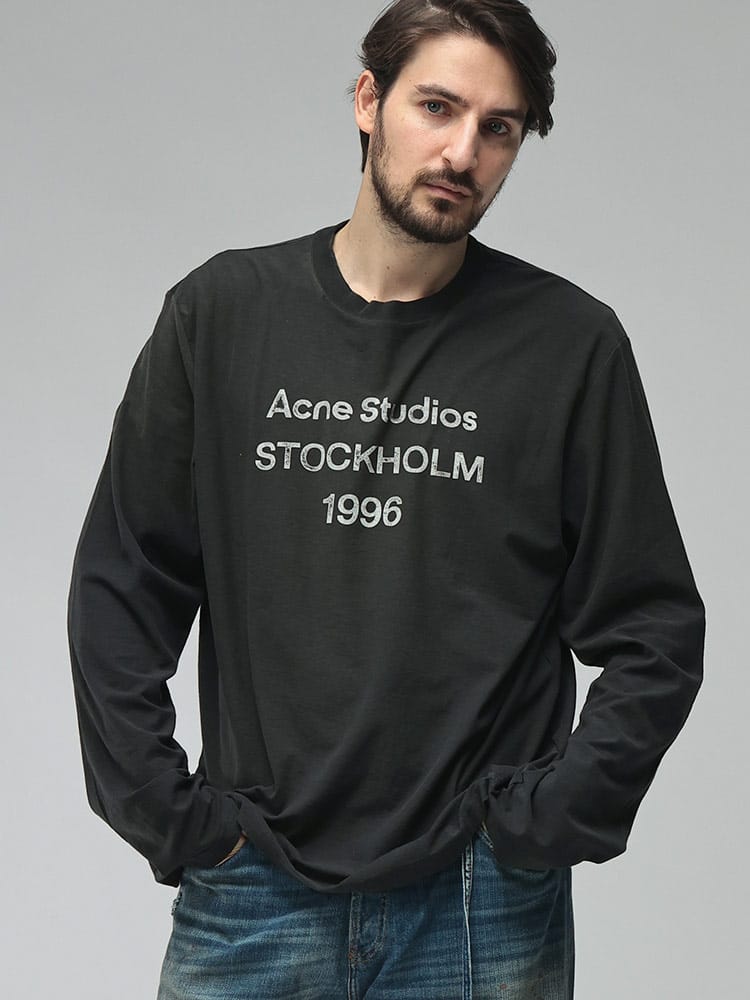 Acne Studios (アクネストゥディオズ) メンズ Tシャツ 長袖 ロゴ 