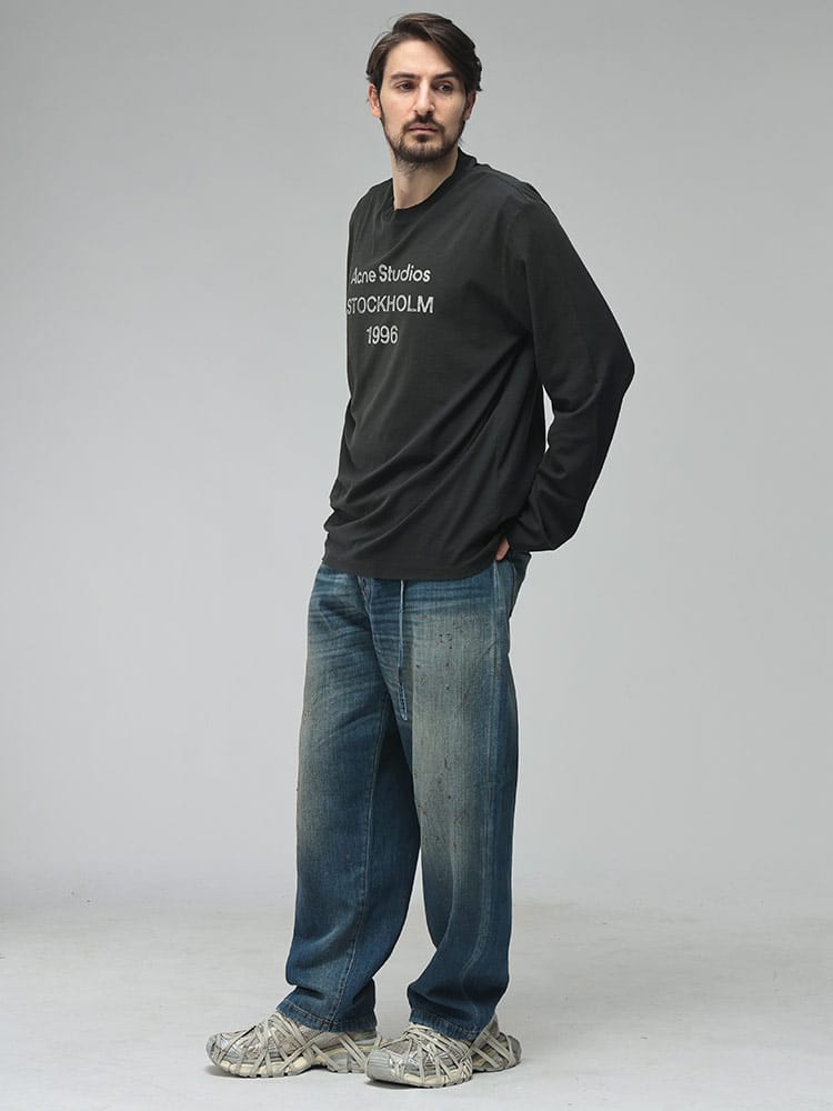 Acne Studios (アクネストゥディオズ) メンズ Tシャツ 長袖 ロゴ 