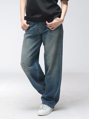 Acne Studios (アクネストゥディオズ) レディース ジーンズ ダメージ加工 ボタンフライ ベルト付き デニム パンツ 1991 TOJ ACLC00113