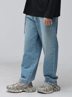 Acne Studios (アクネストゥディオズ) メンズ ジーンズ 1991 TOJ ダメージ ボタンフライ ベルト付き デニム パンツ ACC00039