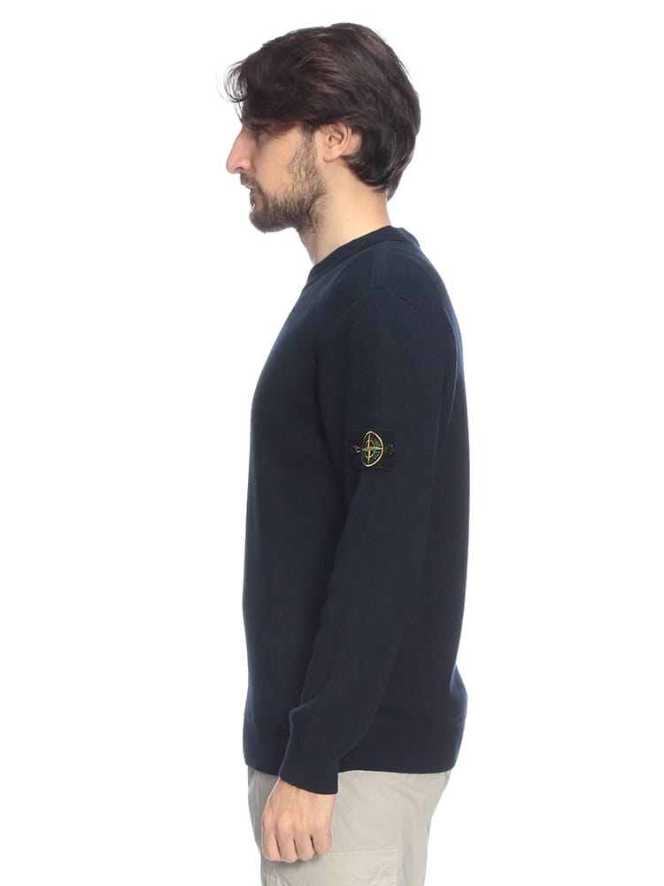 STONE ISLAND (ストーンアイランド) メンズ ニット 長袖 袖ロゴ クルー 