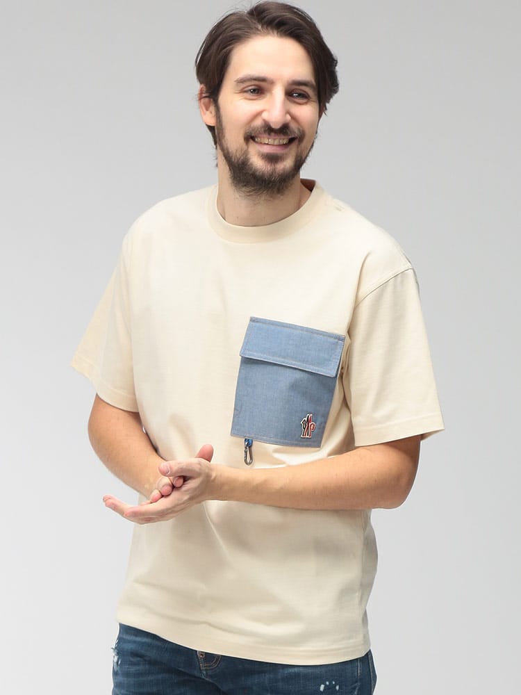 MONCLER (モンクレール) メンズ Tシャツ 半袖 胸ポケット クルーネック カットソー MCGN8C0000189AW