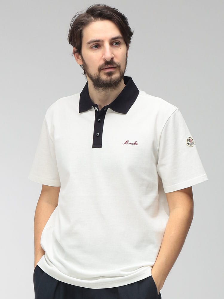 MONCLER (モンクレール) メンズ ポロシャツ 半袖 ワンポイント バイ 