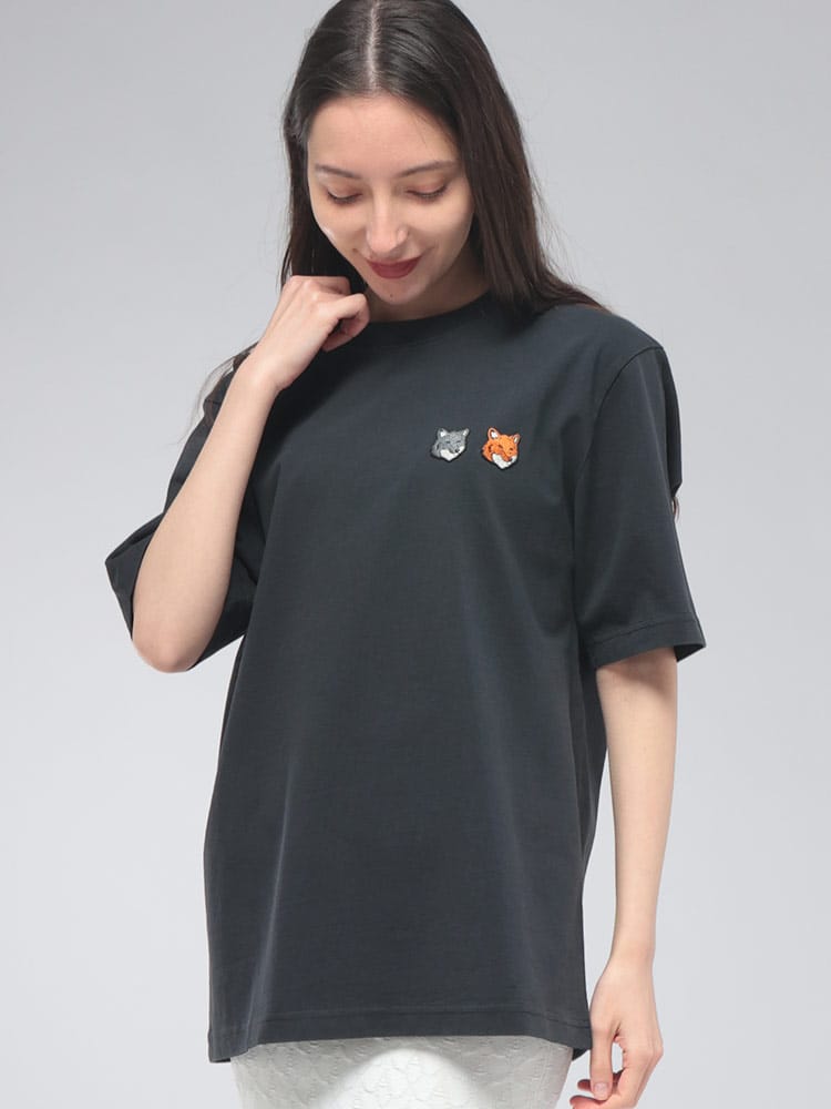 Maison Kitsune (メゾン キツネ) レディース Tシャツ 半袖 DOUBLE FOX 