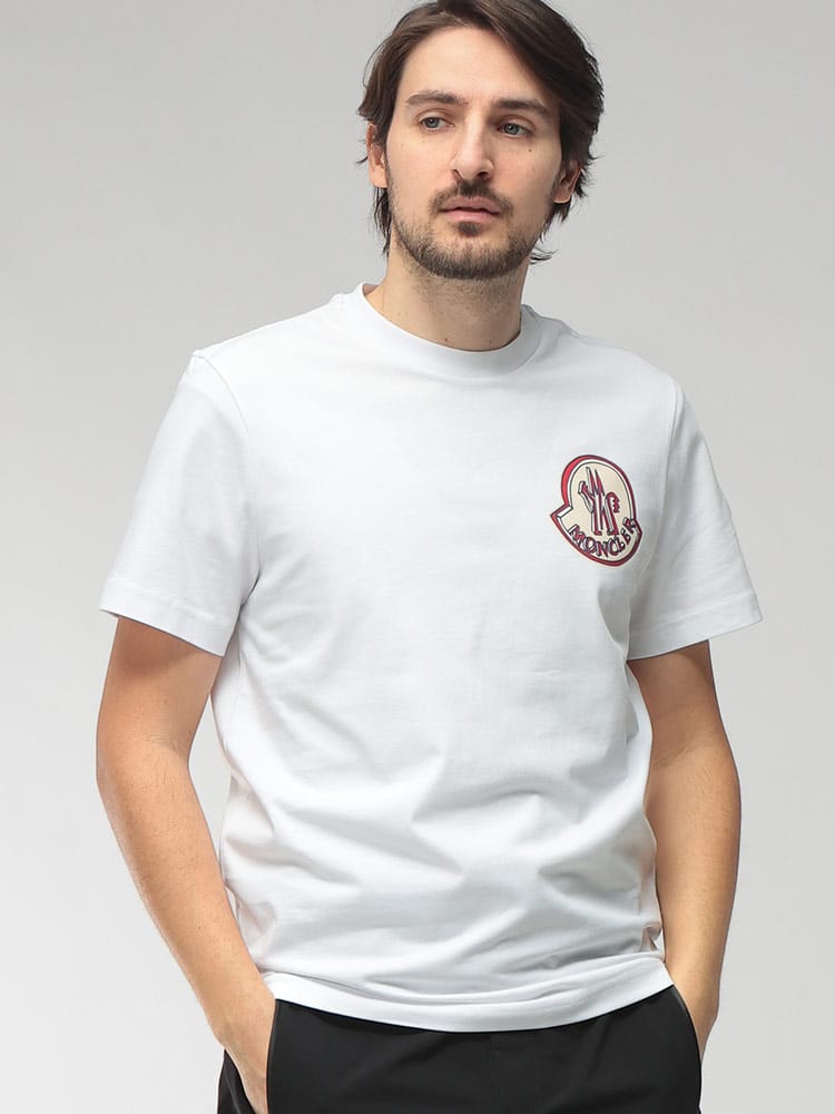 MONCLER (モンクレール) メンズ Tシャツ 半袖 ワッペンプリント クルー 