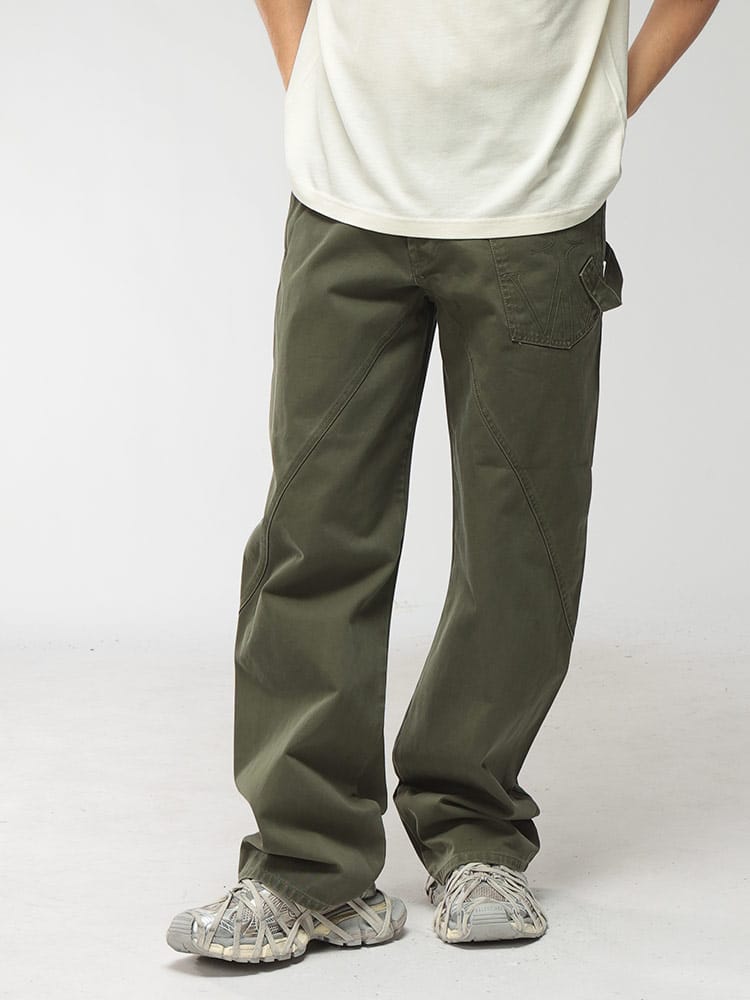 JW ANDERSON (ジェイダブリューアンダーソン) メンズ ジーンズ ボタンフライ ポケット パンツ twisted workwear JWDT0126PG1933