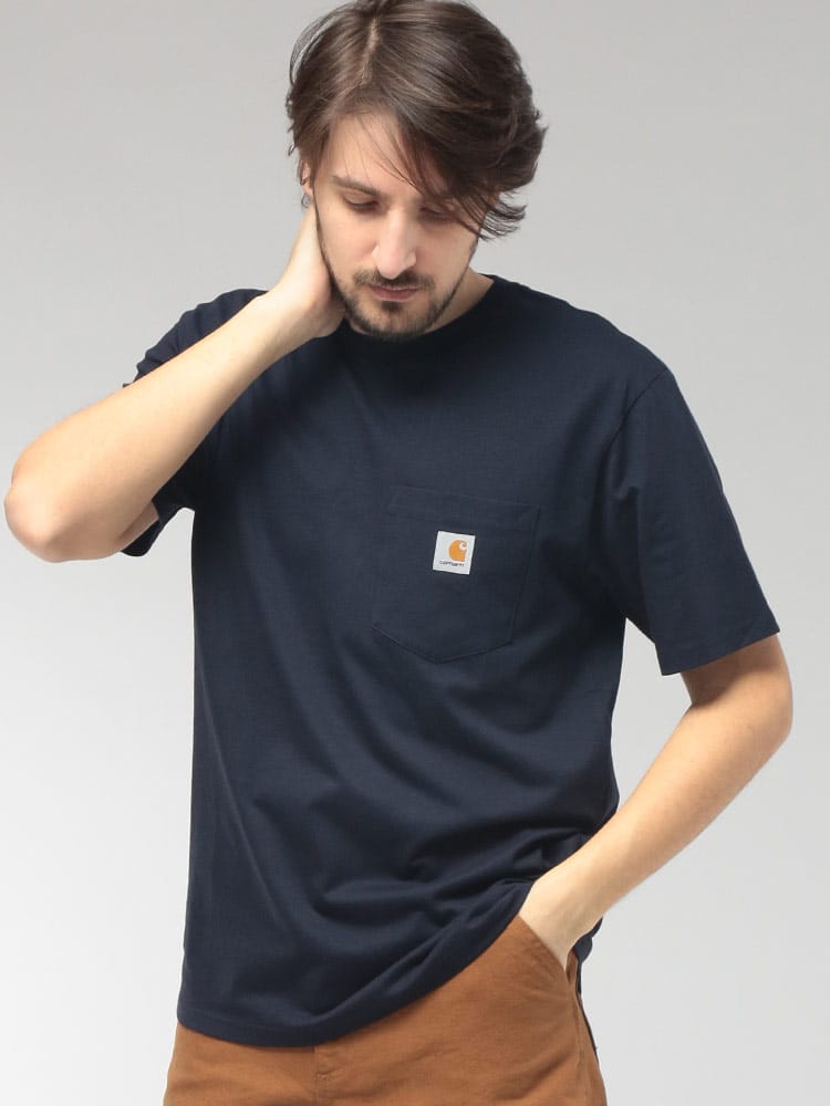 carhartt WIP (カーハートワークインプログレス) メンズ Tシャツ 半袖 ワンポイント ポケット クルーネック カットソー POCKET CARI030434